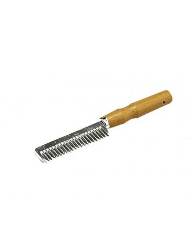 Aluminium Mane Comb Wooden Handle