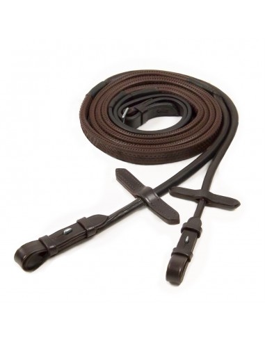 Schockmohle Rubber Reins Rolled Hook & Stud